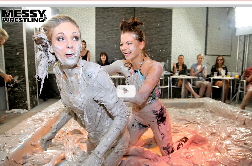 Double Match Mud Wrestling Event & The Audience Gets A Dose!